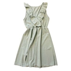 Breathe Women Sleeveless Ruffle Fit and Flare Sage Green Dress Size XS